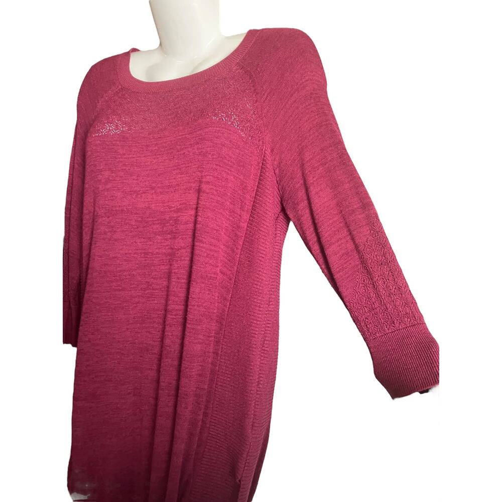Maurices Women's Maroon 3/4 Sleeve Lightweight Knit Sweater | Plus Size 0 (14W) - Picture 5 of 9